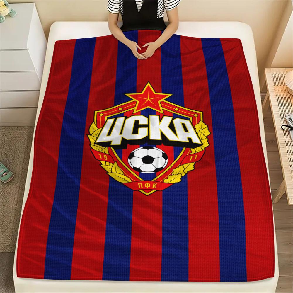 1Pc CSKA Moscow Print Flannel Blanket High Quality Warm Comfortable Cover for All Seasons Perfect for Gifts Home Decor
