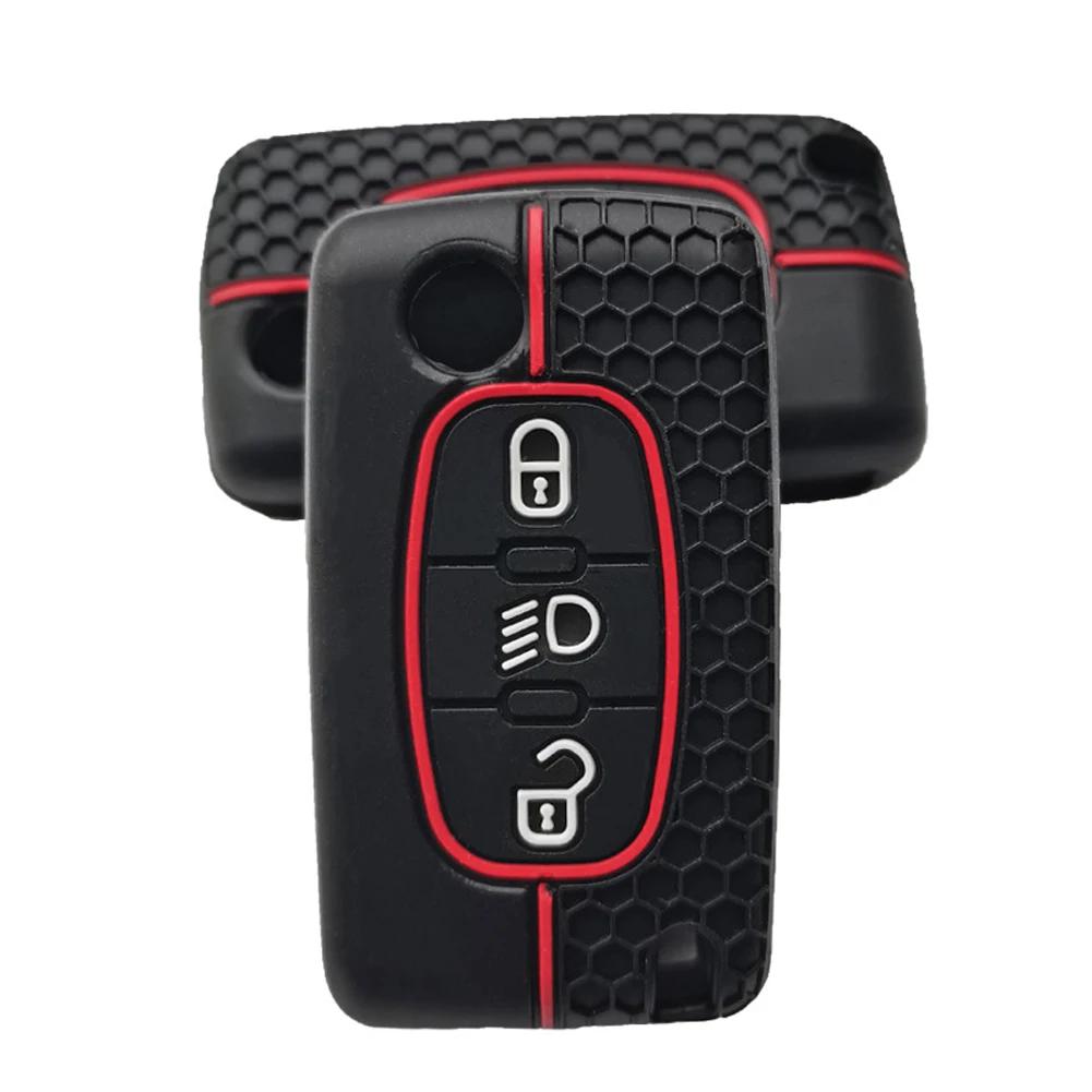 1x Soft Silicone Car Key Case Cover Protected Shell for Peugeot 208 2008 308 3008 508 408 307 4008 for Citroen C3 C4 C5 C6 C8
