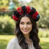 Lightweight Artificial Camellia Headband Realistic Comfortable Halloween Hair Accessory Simulated Fabric Material