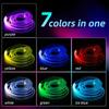 Car Led RGB Ambient Light Strip 1/3/5M Control USB Fiber Optic Neon Lamp Auto Interior Led Decoration Lights