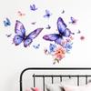 Cartoon Purple Butterfly Wall Sticker Self-Adhesive Kids Room Living Room Wall Decoration Home Decor