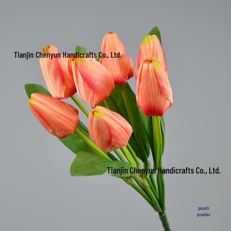 7-Head Artificial Tulip Bouquet Desktop Arrangement for Weddings & Performances
