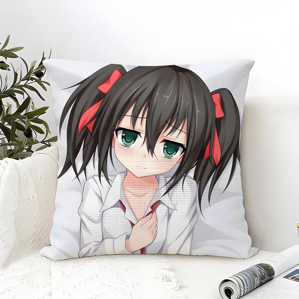 Anime Character Tomoko Kuroki Pillow Case Cotton Linen Fabric Square Zipper Pillowcase Home Decorative Living Room