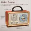 AM/FM/SW Retro Radio with Bluetooth, 3 Power Supply Options, Wood Effect Housing, 5W Speaker with Improved Bass, Supports USB/TF/AUX