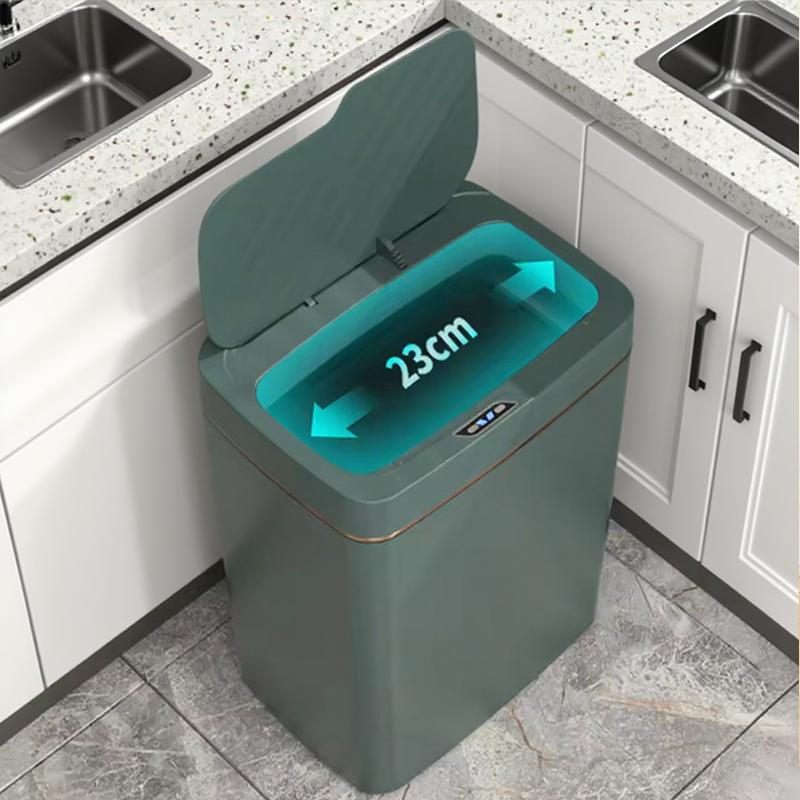 Non Contact Narrow Smart Sensor Trash Can Automatic Bagging Electronic Trash Can for Smart Home White Smart Bathroom Trash Can