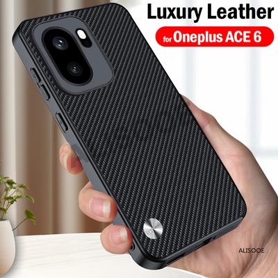Für Oneplus Ace 6 Ace6 Hülle Cover Fasertextur PU-Leder Hartplastik Vollschutz Handy Capa Funda