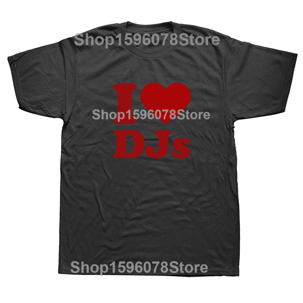 Never Underestimate An Old Man Loves DJ Turntable T Shirt Streetwear Music Techno Club Headphone Birthday Short Sleeve T-shirts