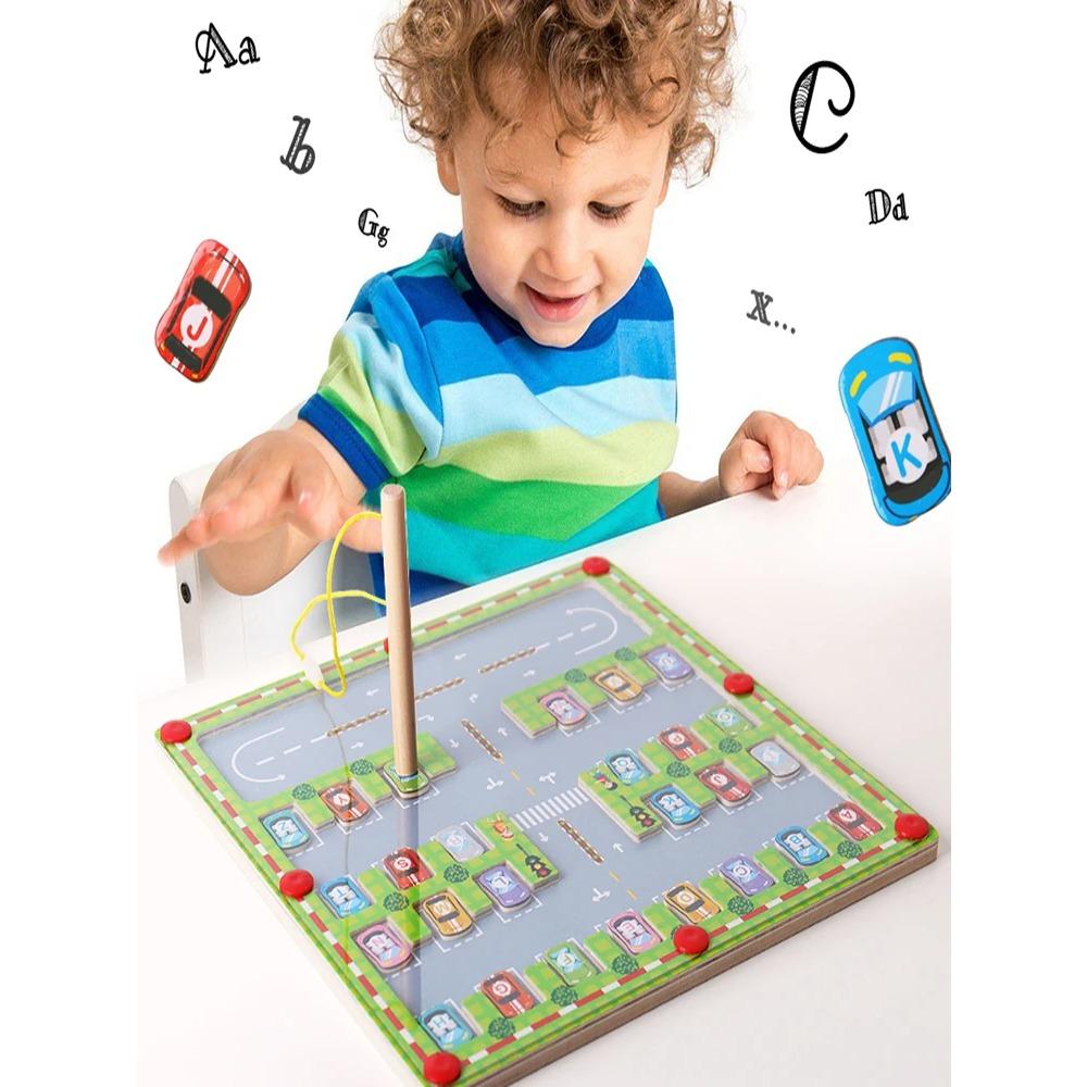 Montessori Magnetic Alphabet Maze Letter Puzzle Gifts for Kids Parking Lot Puzzles for Children Preschool Girls Boys Kids