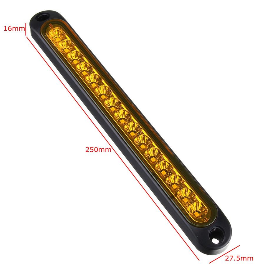 15 LEDs Car Truck Brake Stop Light Bar White Color 250 x 27.5 x 16mm Waterproof