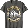 Glamping Definition Glamper Women Men Wine Funny Camping T-Shirt Size