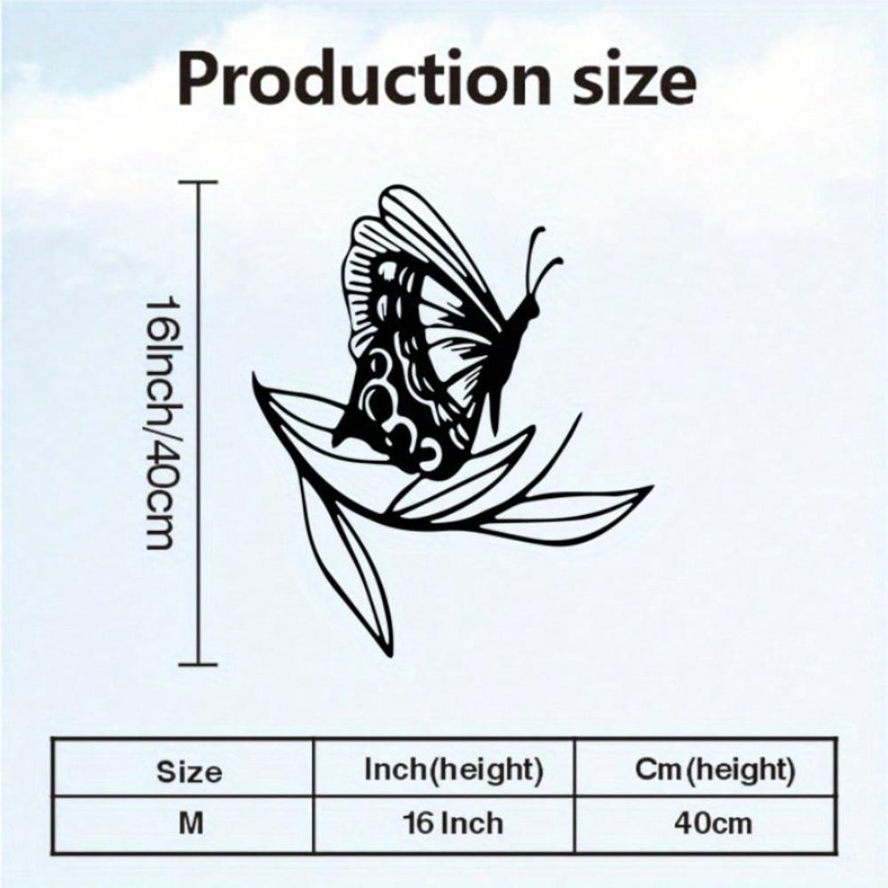 

Metal Butterfly Wall Art Sculpture Complex Wing Design Weather Resistant Indoor Outdoor Decor Garden Gift