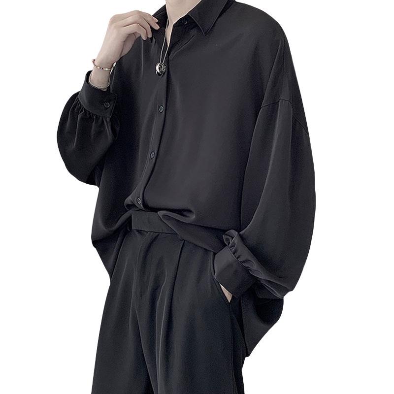 Pánský volný top ve stylu Hongkongu - Trendy dlouhý rukáv s DK pohledným JK designem