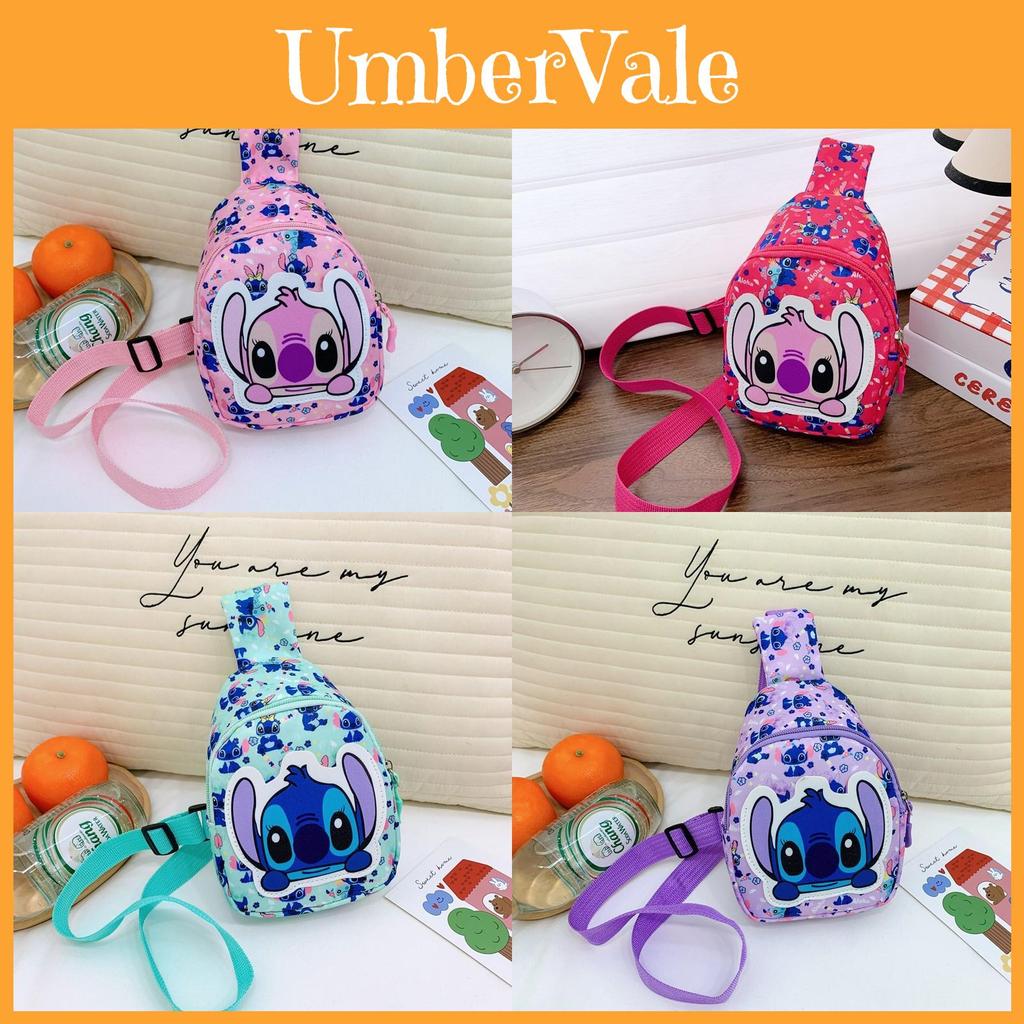 Childrens Cartoon Stitch Style Mini Chest Bag With Polyester Material For Kids Daily Use