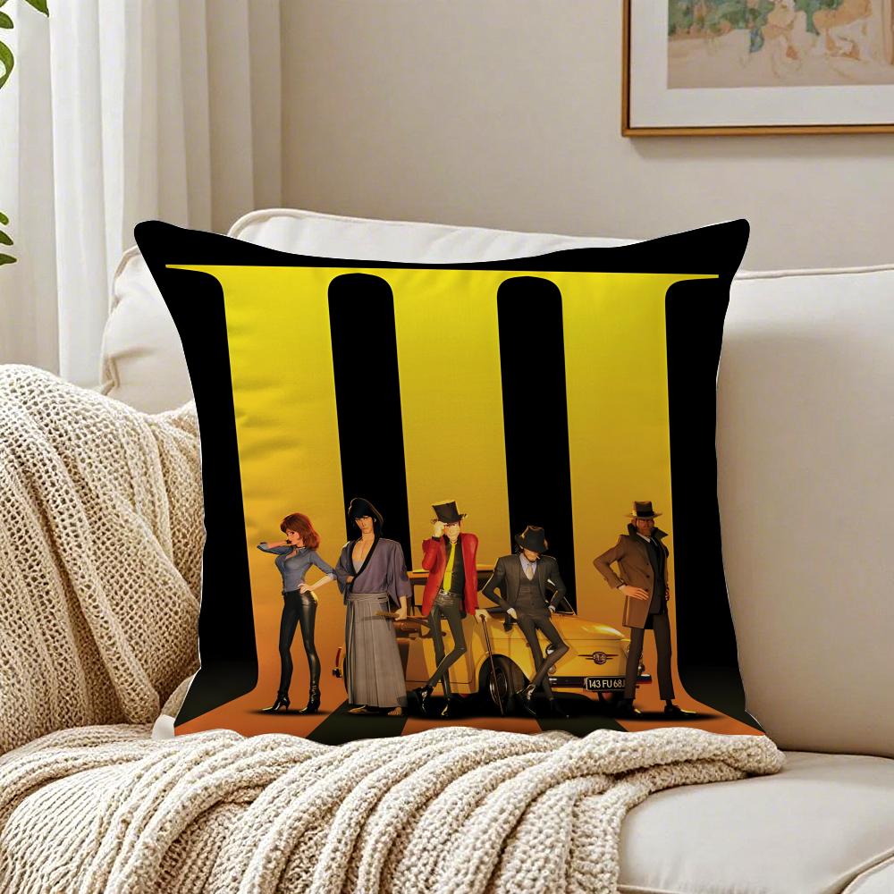 Lupin the Third Anime Cushion Cover Pillowcase Antidustmite Living Room Sofa Decor Cushion Room