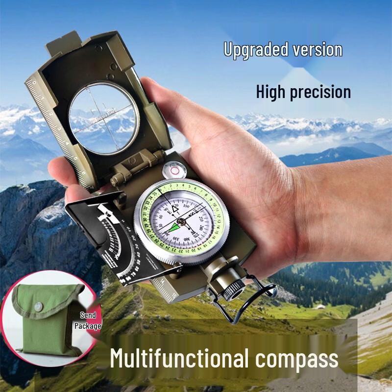 Outdoor Waterproof All-Metal Compass with Clinometer