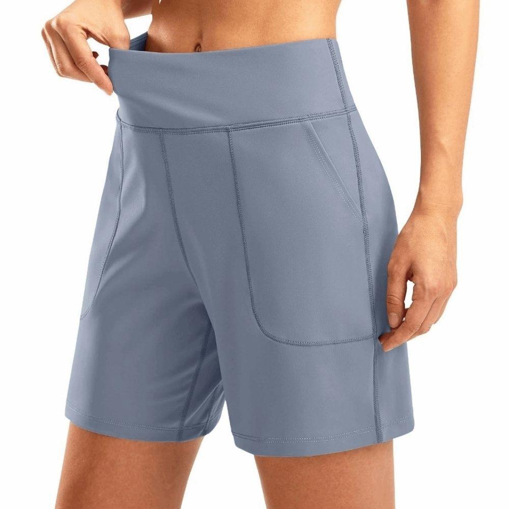 Elastic Waist Sport Shorts High Waist Active Workout Shorts Women Running Shorts Outdoor Sports