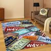Retro Route75 America Mother Road Sign Carpet Rug for Bedroom Living Room Sofa Playroom Doormat Home Decor,Area Rug Non-slip