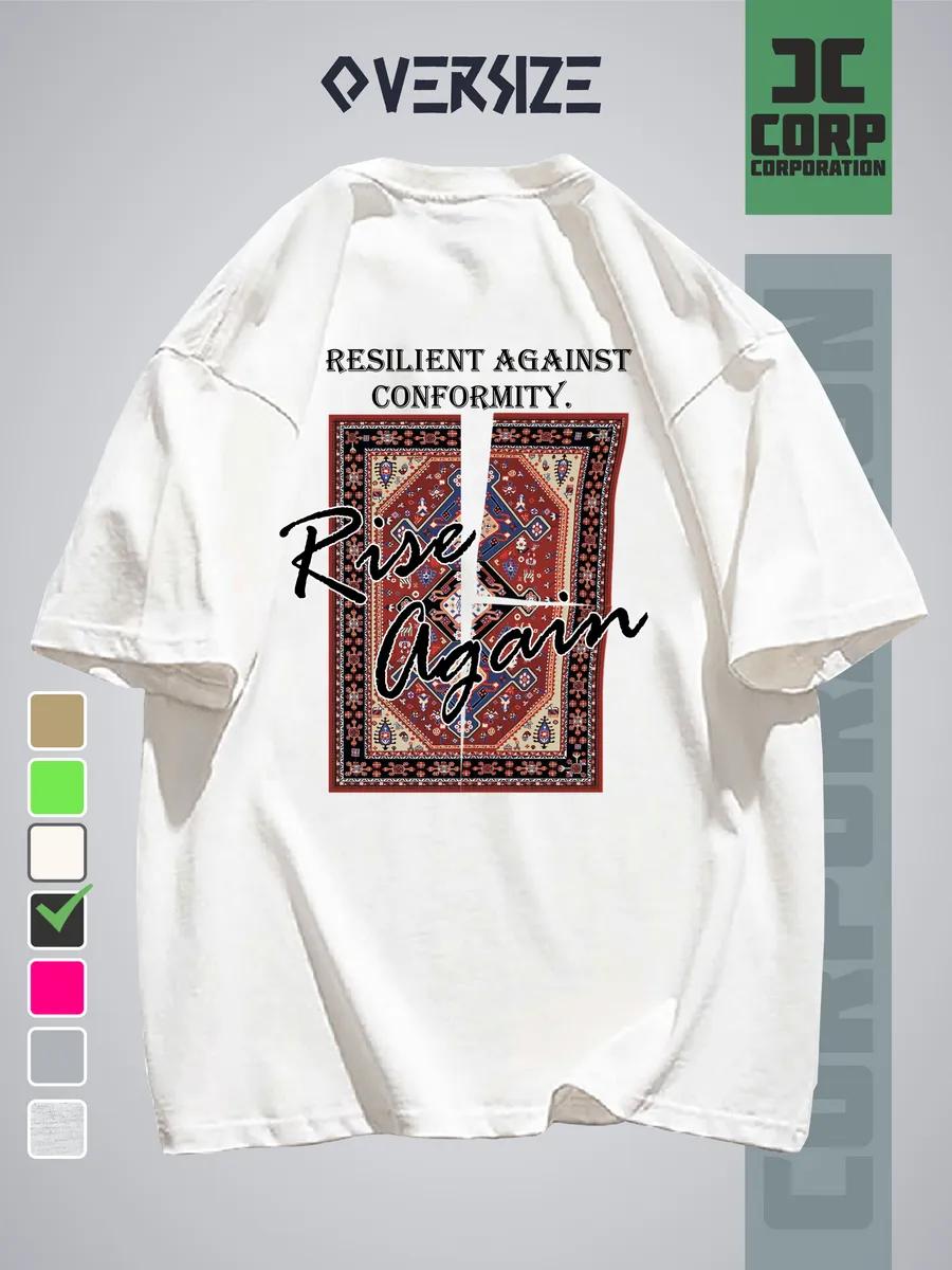

Oversized t-shirt with carpet rise again print M