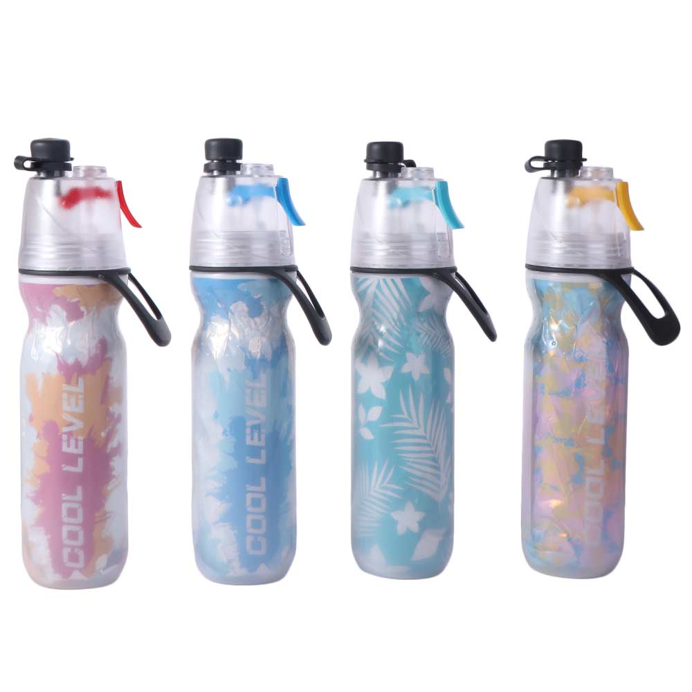 Spray Cup Drink Spray Cup PE Sport Fitness Water Cup Double Layer Cooler Spray Water Bottle Summer
