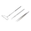 3pcs Lash Lift Tools Stainless Steel Eyelash Separator Mirror Tweezers Set for Lash Extension Silver