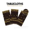 Black Gold Retirement Theme Party Supplies Tablecloth Decoration Arrangement Disposable Pe Tablecloth Retirement Party Tablecloth