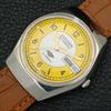 JAPAN MENS VINTAGE CITIZEN AUTOMATIC 8200 YELLOW COLOR DIAL WATCH A500249-2 R151b-a500249