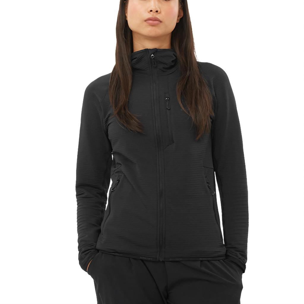 Salomon Essential Lightwarm Comfortable Fashionable Minimalist Climbing Jacket Women Jacket Black C24458