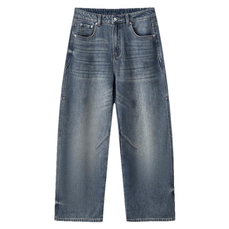 TonLion Men's Fleece-Lined Loose Fit Curved Jeans