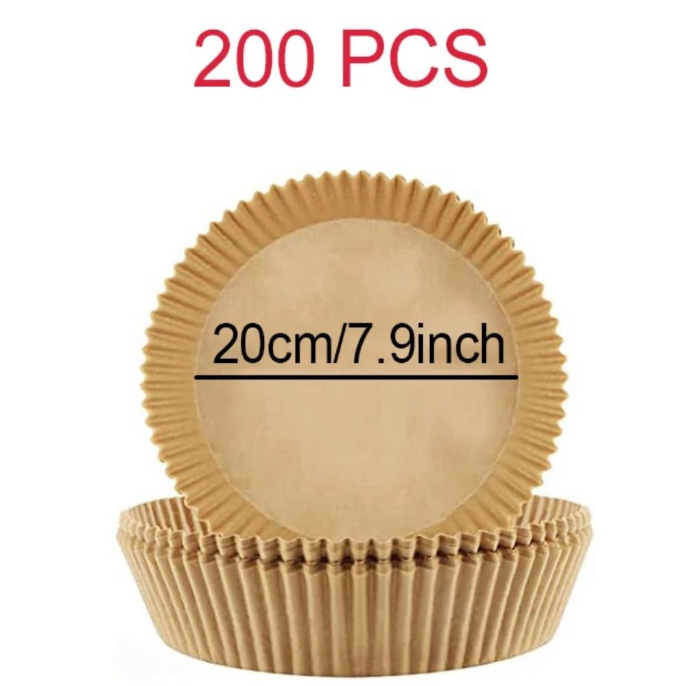 Large Air Fryer Paper Liner 23cm Square/Round Oil-proof Disposable Parchment Special Paper Tray Baking Mat Air Fryer Accessories