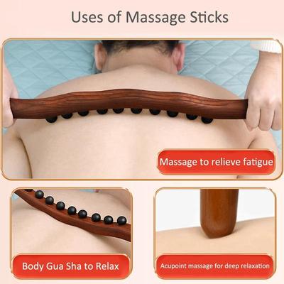 Carbonized Wood Lymphatic Drainage Massager Wooden Gua Sha Massage Stick Neck Back Relaxation Guasha Tool Body Anti