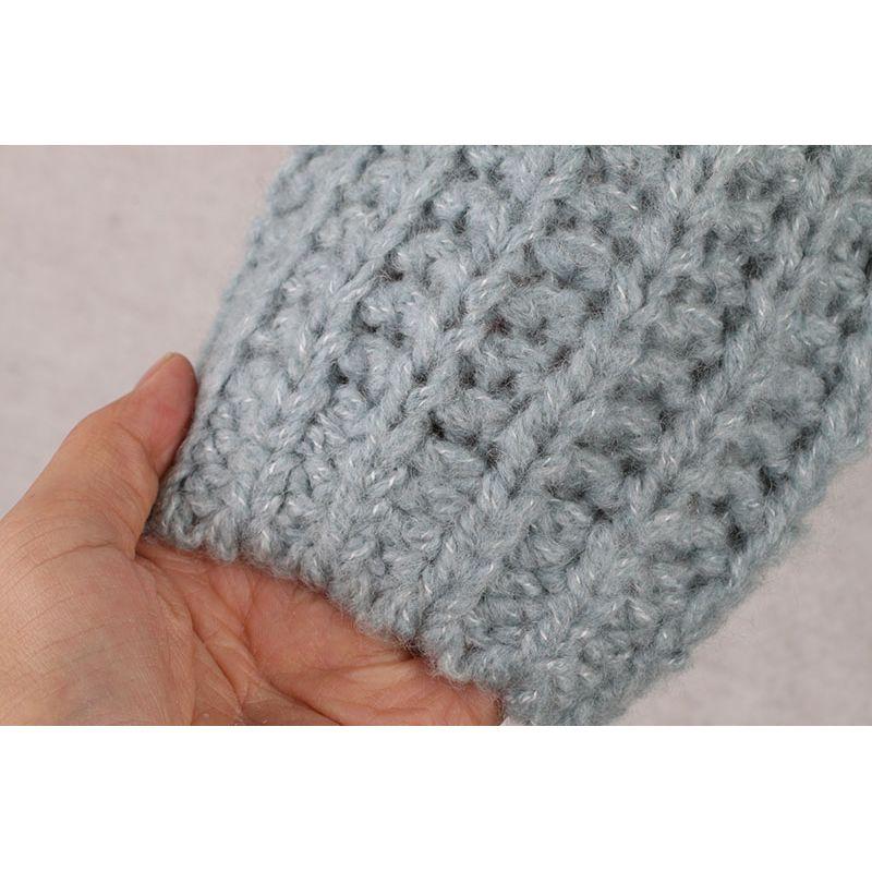 Sunshine House Autumn and Winter Export European and American Plus Size Women's Clothes Mid Round Neck Coarse Yarn Knitwear Thick Sweater Outwear