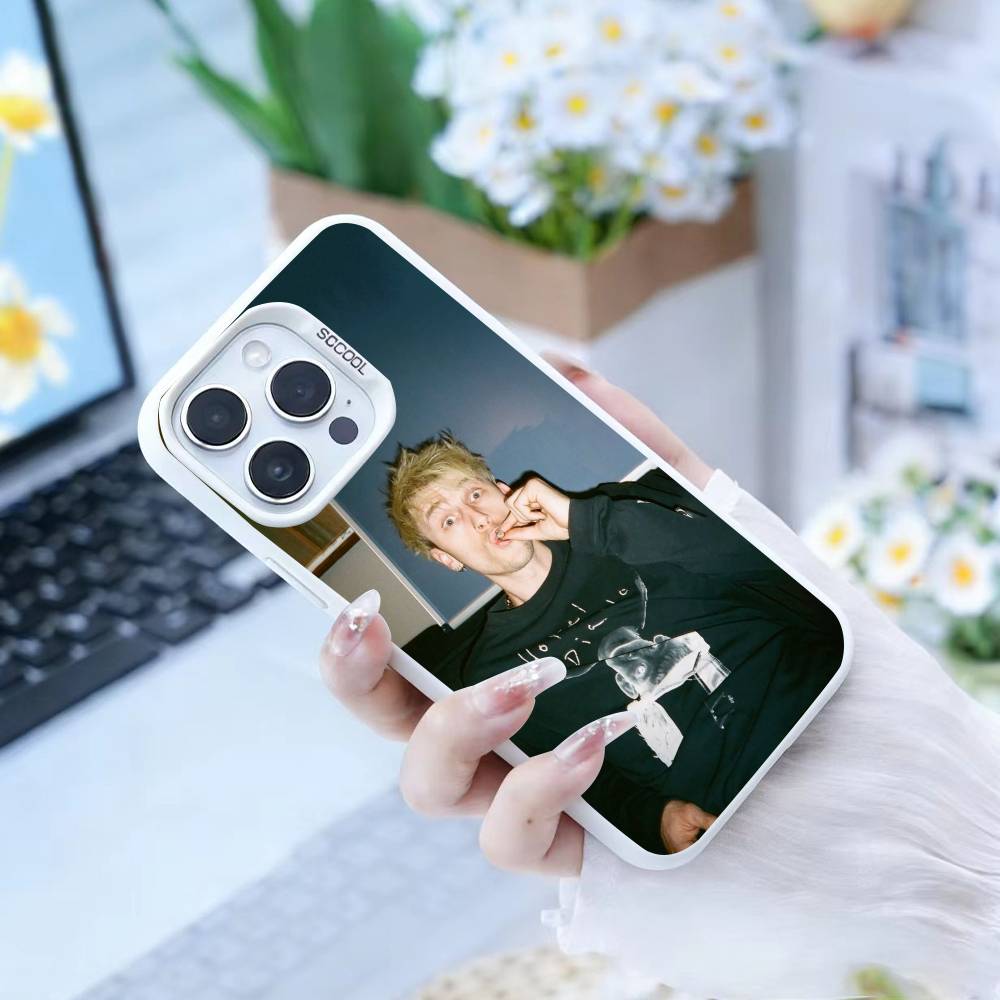 

MGK Machine Gun K-Kelly Phone Case For IPhone 16 17 15 14 12 13 Pro Max white Color Shockproof Cover iPhone17