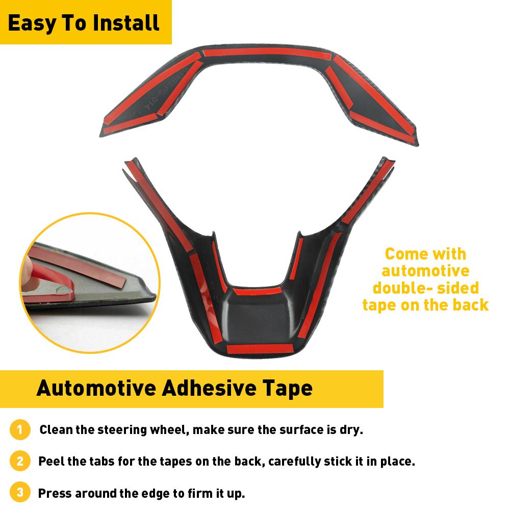 1Set Car Steering Wheel Cover Trim Carbon Fiber Style for 2018-2022 Honda Accord Car Steering Wheel Decoration Cover Accessories