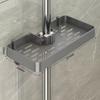 Scaffale da Doccia Moderno Minimalista in Alluminio Spaziale con Barra per Organizzazione del Bagno