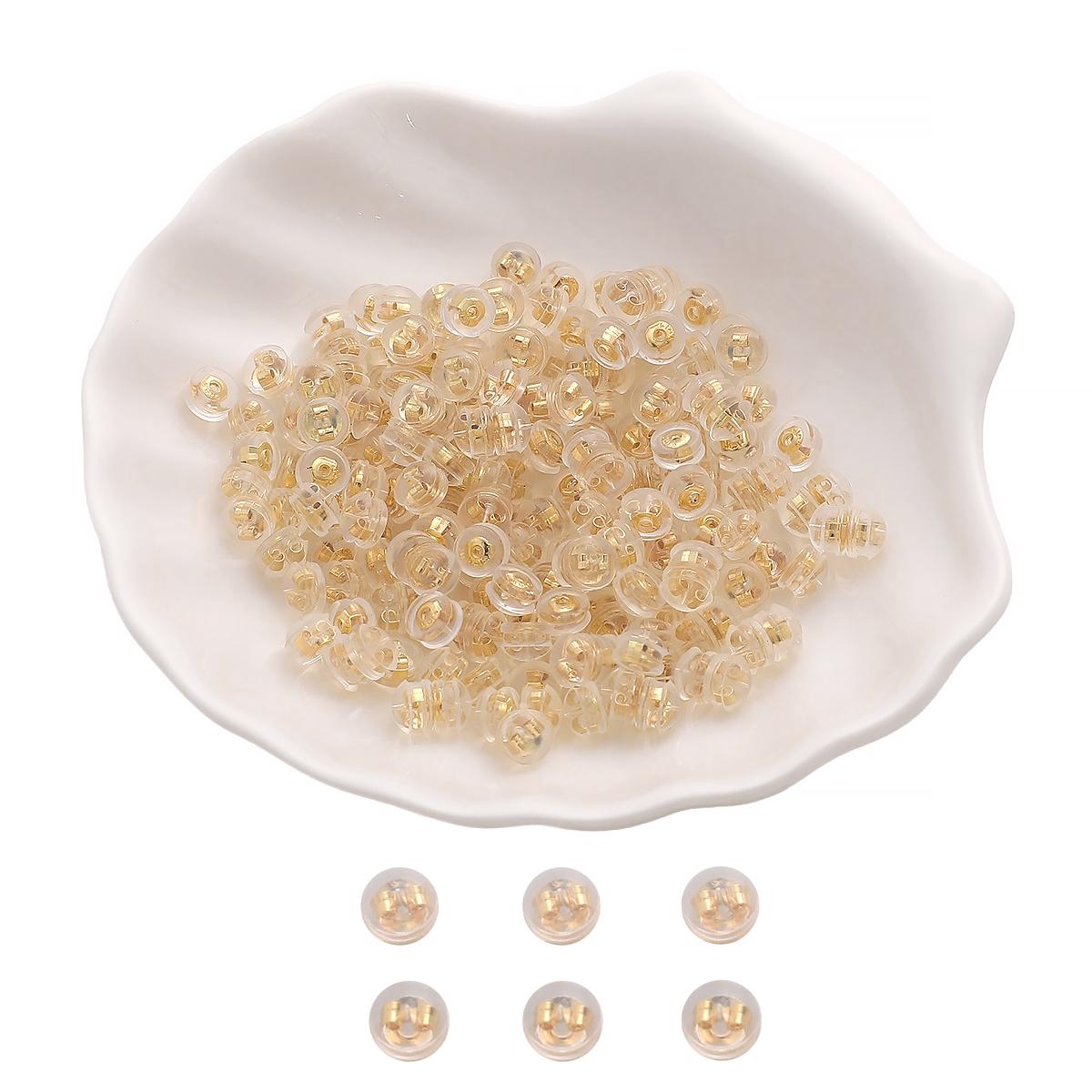 

Прозрачные экологически чистые силиконовые медные беруши для изготовления ювелирных изделий своими руками, аксессуары для рукоделия 5.5x4mm золотой