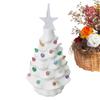 Ceramic Christmas Village Decoration Tree with Tree Topper Star Multicolored Lights Christmas Tree Night Light Holiday Decor
