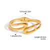 Yori Waterproof 18K Gold Plated Geometric Stainless Steel Double Color Cuff Bracelet Bangle Statement Charm Texture Jewelry New