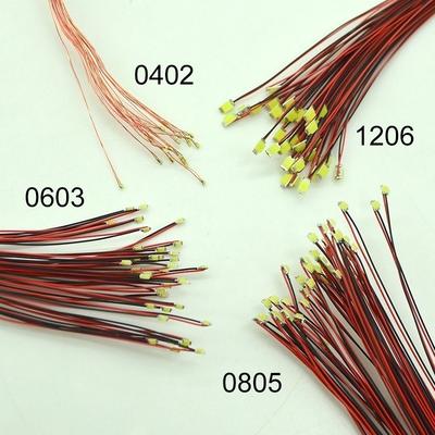 10pcs 0402 SMD LED Blue Pre-wired micro litz wired Soldered 20CM Line Light