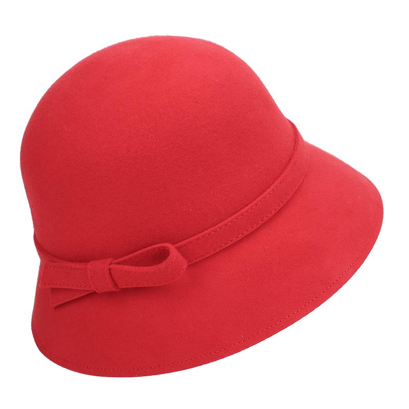 2025 Women's Autumn/Winter Hepburn Style Wool Felt Fedora Bucket Hat