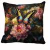 Colorful Birds  Butterflies Floral Pillow Covers Pattern Cushion Cover Suitable For Sofa Bedroom Car Pillow Cover