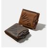 Real Cowhide Men's Short Wallets Fashionable Casual Zippers Wallet With Open Opening Multifunctional Change