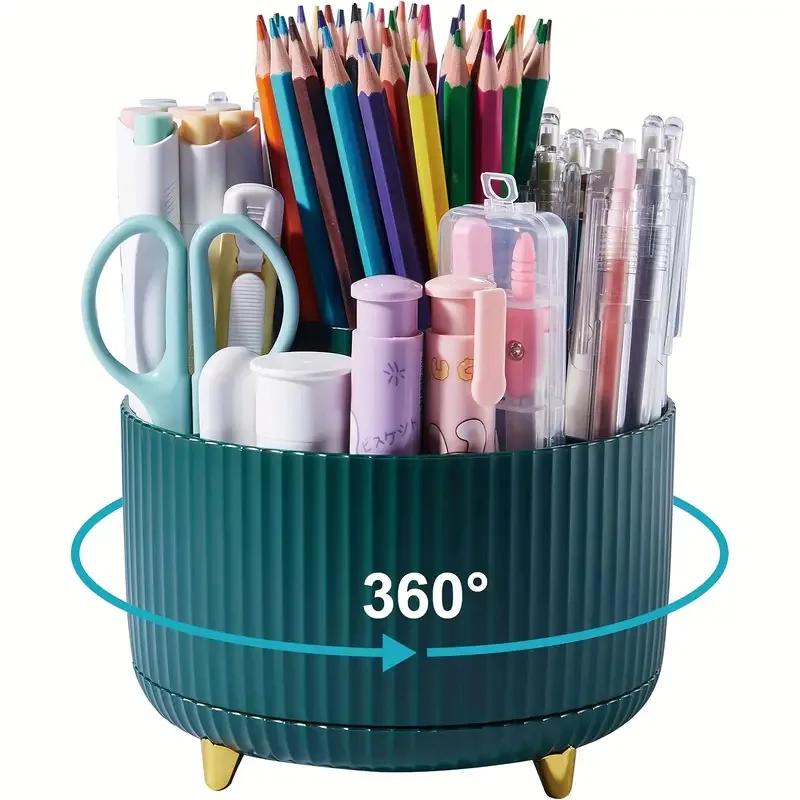 Multi-functional Large-capacity Desktop Rotating Pencil Storage Box Shelf Desktop Pencil Case Pencil Holder Student Supplies