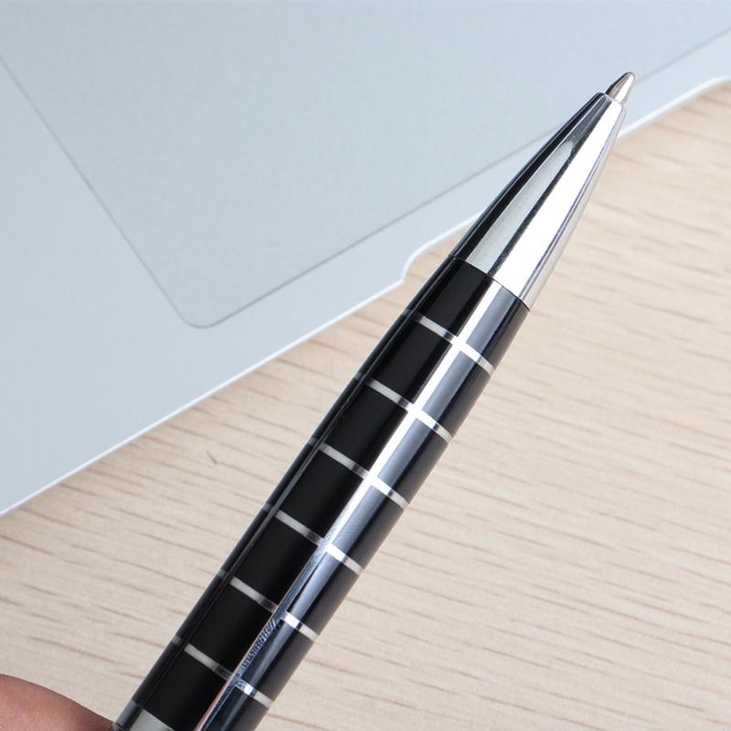 Rotating Metal Ballpoint Pen Stainless Steel Ball Pens For School Office Steel Bar Oil Commercial Stationery Gift
