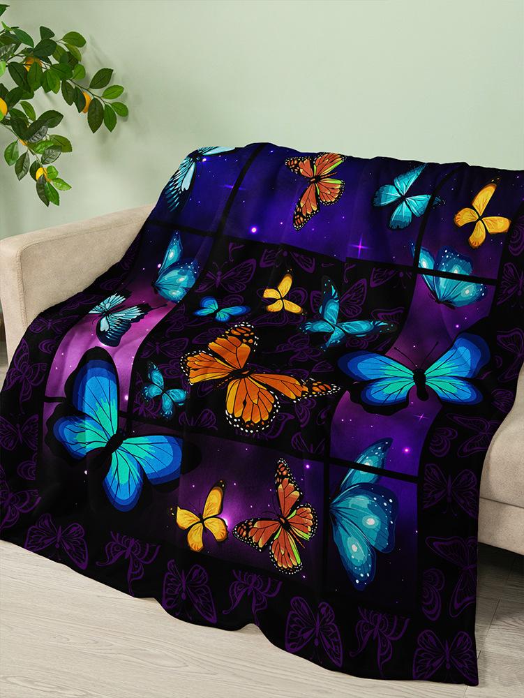 Flannel Blanket Animal Butterfly Dark Wind Blanket Crystal Fleece Blanket Spring And Autumn