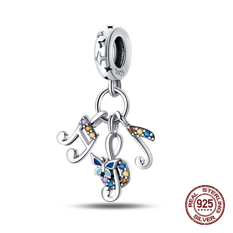 100% 925 Sterling Silver Guitar Musician Painter Doctor Career Charm Bead Fit 925 Original Bracelet DIY Souvenir Jewelry