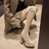 New versatile child autumn and winter European and American elastic boots fashion knee boots high heel thick sole waterproof table thick heel