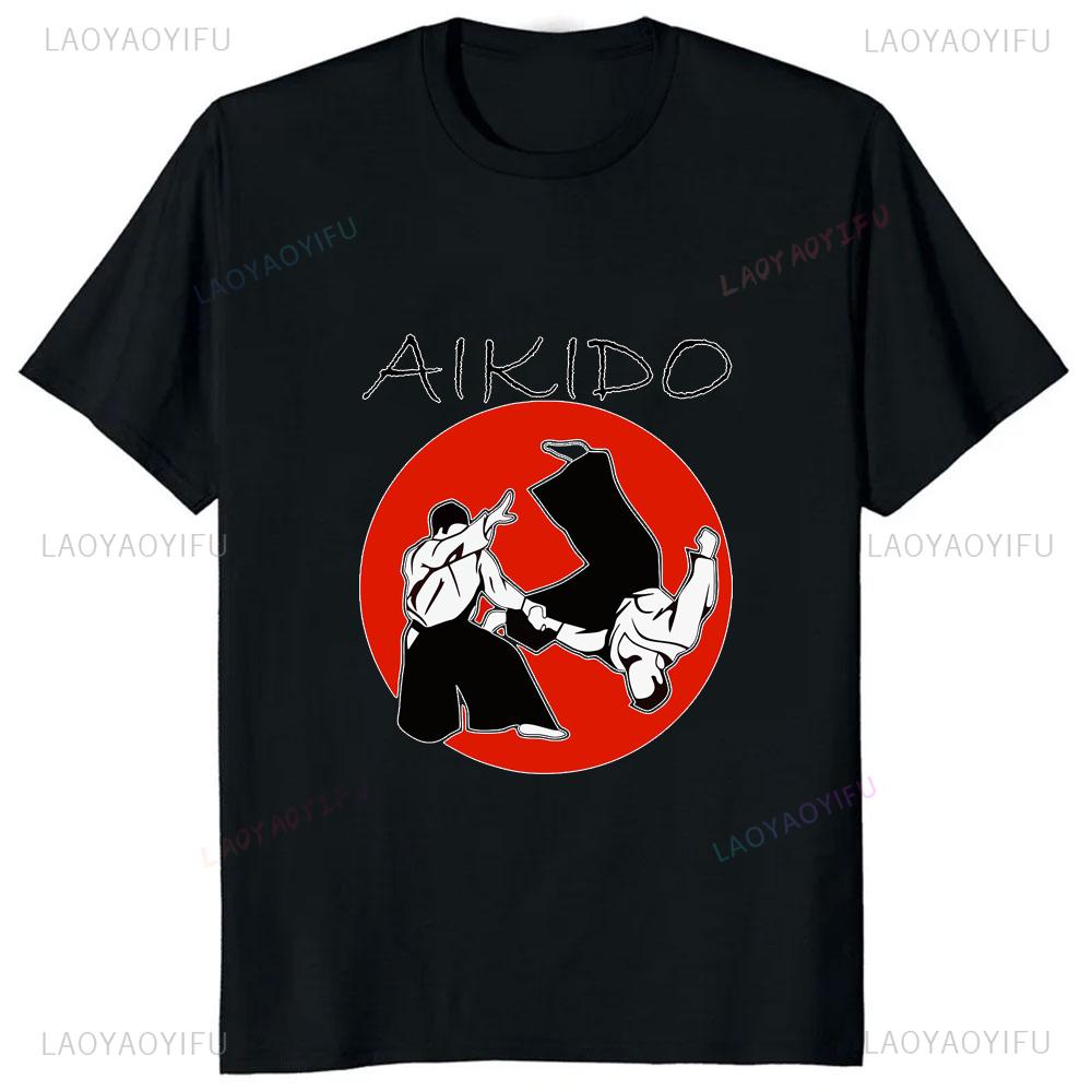 Aikido Japan Wushu Printed Graphic Harajuku Style Unisex Tshirt Take Exercise Fitness Casual Fashion Comfort Hipster GYM T Shirt
