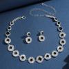 3PS Wedding Seasons Luxury Full Diamond Women's Earrings Necklace Zircon Set Wedding Dress Neck Accessories Women's Dress