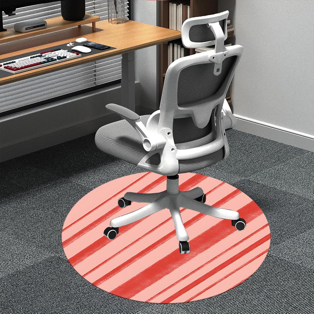 

1pc Stripes Pattern Office Round Area Rug, Indoor Mat Suitable ForOffice, Under Office Chairs Bedroom Living Room Home Decor, Room Deco q153 80cm by 80cm