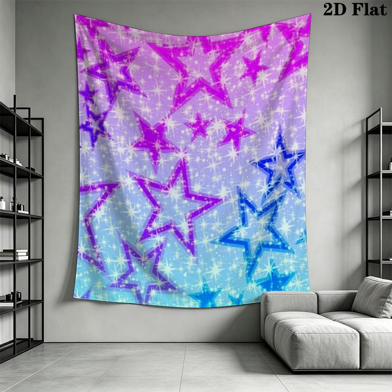 Colorful Pentagram Wall Tapestry Aesthetic Wall Hanging Printed Fabric Blanket Decorative Tapestries for Bedroom Living Room Home Decor